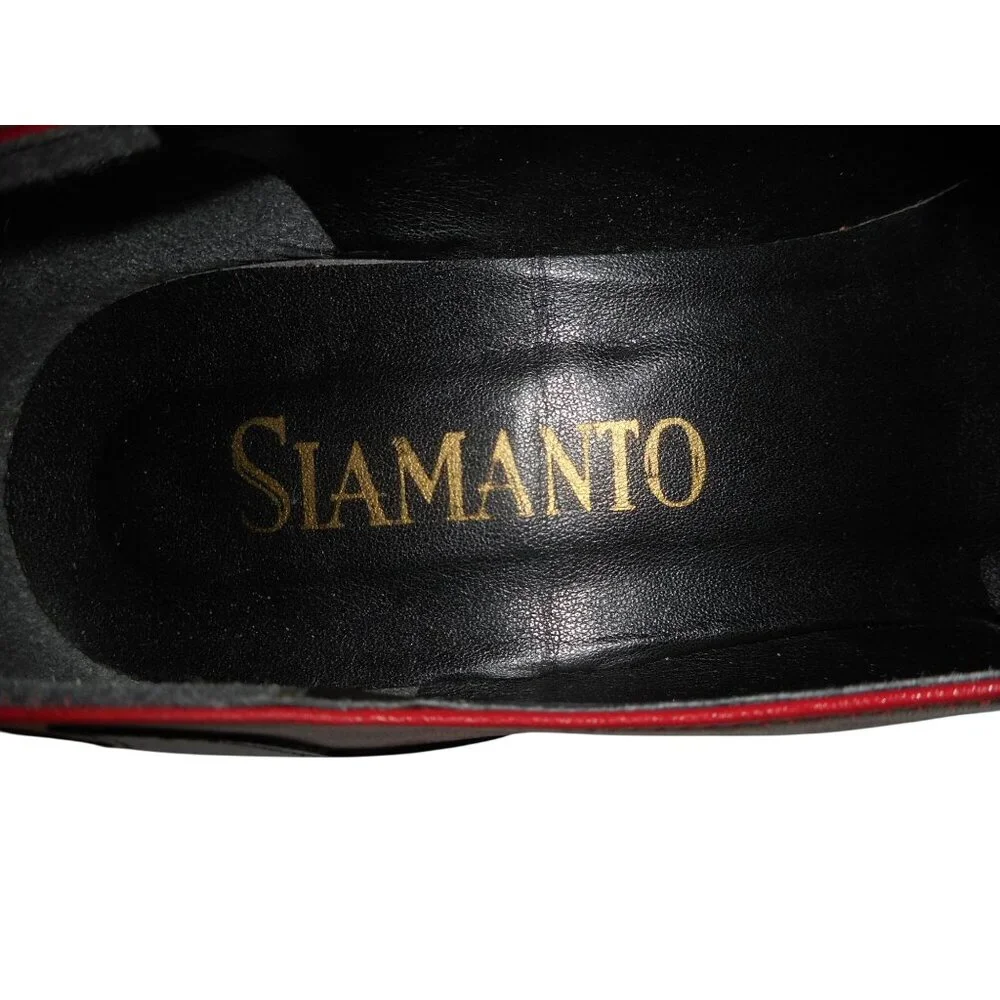 Vintage Siamanto red black western style Pump Size 8 M 2 1/4 inch heel - Picture 5 of 10